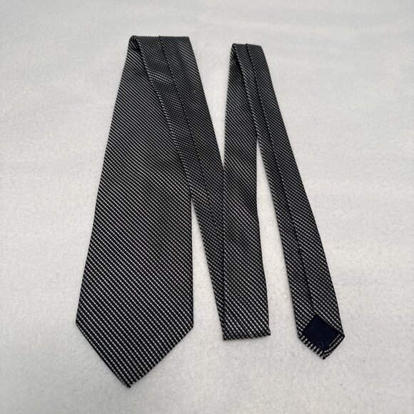 Brooks Brothers 346 Tie Mens Pure Silk Black Gray Checked 3.75" 60" USA Italy - Picture 3 of 7